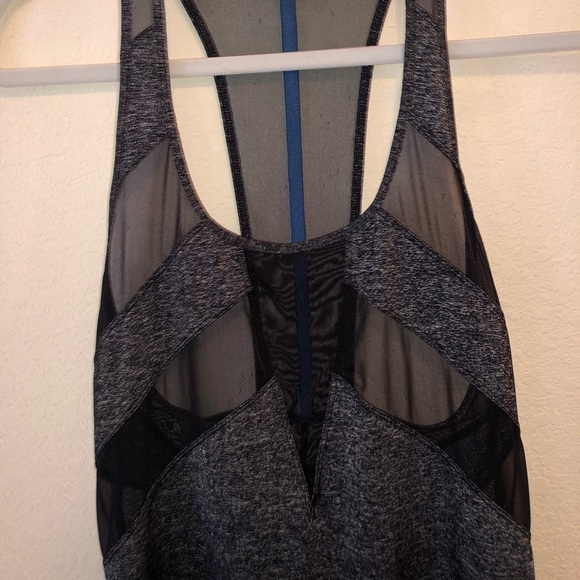 Lululemon Rare Gray and Black Mesh Tank - 6 - Picture 4 of 7